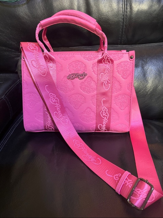 Ed Hardy Handbags - Ed Hardy Lizzy Tote- Pink - VEGAN LEATHER